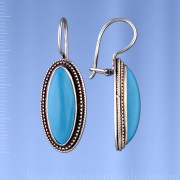 Russisches Silber Ohrringe mit Tuerkis