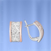 Silber und Gold  Ohrringe mit Fianiten