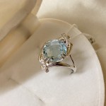 Silberring. Blautopas & Zirkonia