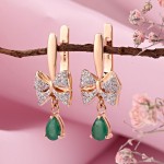 Золотые серьги 585 Изумруды и бриллианты