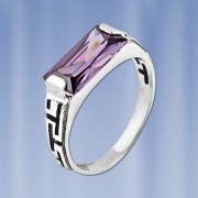  Herrenring mit Amethyst Silber