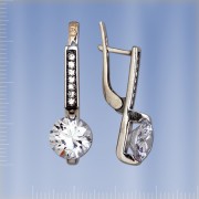 Серьги серебряные Стразы & Фианиты