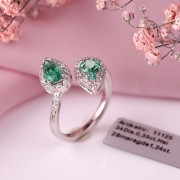 Gianni Lazzaro Weissgoldring Diamant & Smaragd
