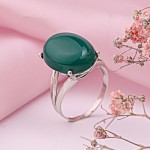 Кольцо из серебра 925 пробы. Хризопраз