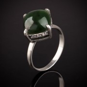 Ring mit Nephrit  Silber 