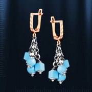 Ohrringe russisches Gold & Tuerkis