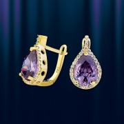 Ohrringe mit  Amethyst. Gelbgold 585°  