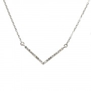 Lakonische Diamantkette aus Weißgold