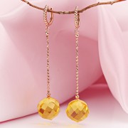 Vergoldete Silberohrhänger 925º mit Bernstein