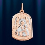 Образок -Икона Божией Матери «Живоносный Источник». Золото 585