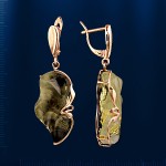 Ohrhaenger mit Bernstein russisches Gold