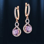 Russische Ohrhaenger mit Amethyst. Bicolor