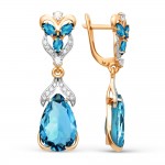 Купить золотые серьги с топазом