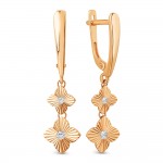 Серьги золотые с фианитами