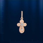 Kreuzanhaenger mit Brillant, Russisches Gold
