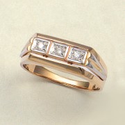 Goldring mit Brillanten, bicolor