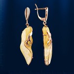 Ohrhaenger mit Bernstein russisches Gold