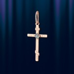Kreuzanhaenger mit Brillant, Gold