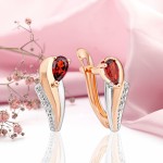 Золотые серьги 585 Гранат