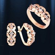 Золотое кольцо & серьги с бриллиантами 