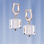 Серебряные серьги с кристаллом