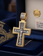 Серебряный крестик двухсторонний