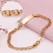 Kinderarmband mit Gravurplatte Gelbgold 585