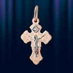 Kreuzanhaenger mit Brillant, bicolor 