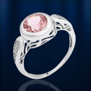 Ring mit Morganit nano & Fianiten