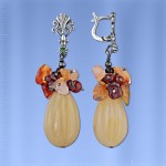 Russisches Silber Ohrhaenger mit Achat 