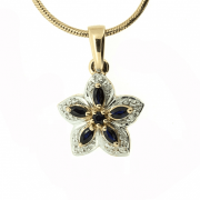 Goldanhänger mit Saphiren und Brillanten