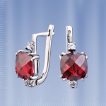 Серьги "Корица" с гранатом. Серебро