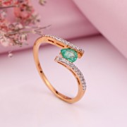 Кольцо с изумрудом и бриллиантами. Русское золото