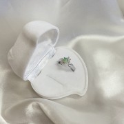 Silberring "Fruehling". Opal & Zirkonia