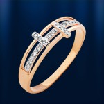 Goldring mit Brillanten. Bicolor