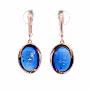 Vergoldete Silberohrhänger 925º mit Bernstein