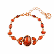 Vergoldeter Silberarmband "Bluetezeit". Bernstein