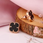 Ohrstecker Rotgold 585 Onyx Ø 12 mm