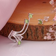 Cерьги из серебра 925º с фианитами Кафф и гвоздик