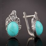 Russisches Silber Ohrringe mit Tuerkis
