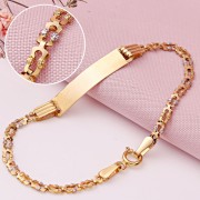 Детский браслет с пластиной Золото биколор