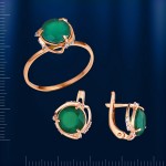 Гарнитур с хризопразом. Русское золото