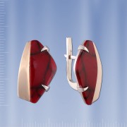 Russisches Silber und Gold Ohrringe mit Jaspis
