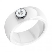 Керамическое кольцо с фианитом