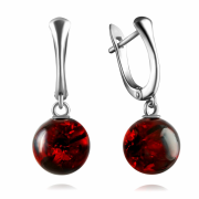 Silberohrhaenger "Bernsteinkugeln"