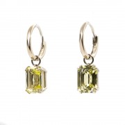 Ohrringe mit austauschbaren Anhängern mit gelb gewachsenen Saphiren