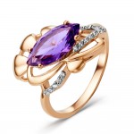 Купить золотое кольцо с аметистом