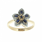 Goldener Ring mit Saphiren und Brillanten