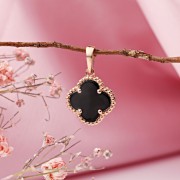 Goldanhänger 585 Rotgold mit Onyx 10 mm