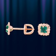 Ohrringe-Pussety mit Smaragd